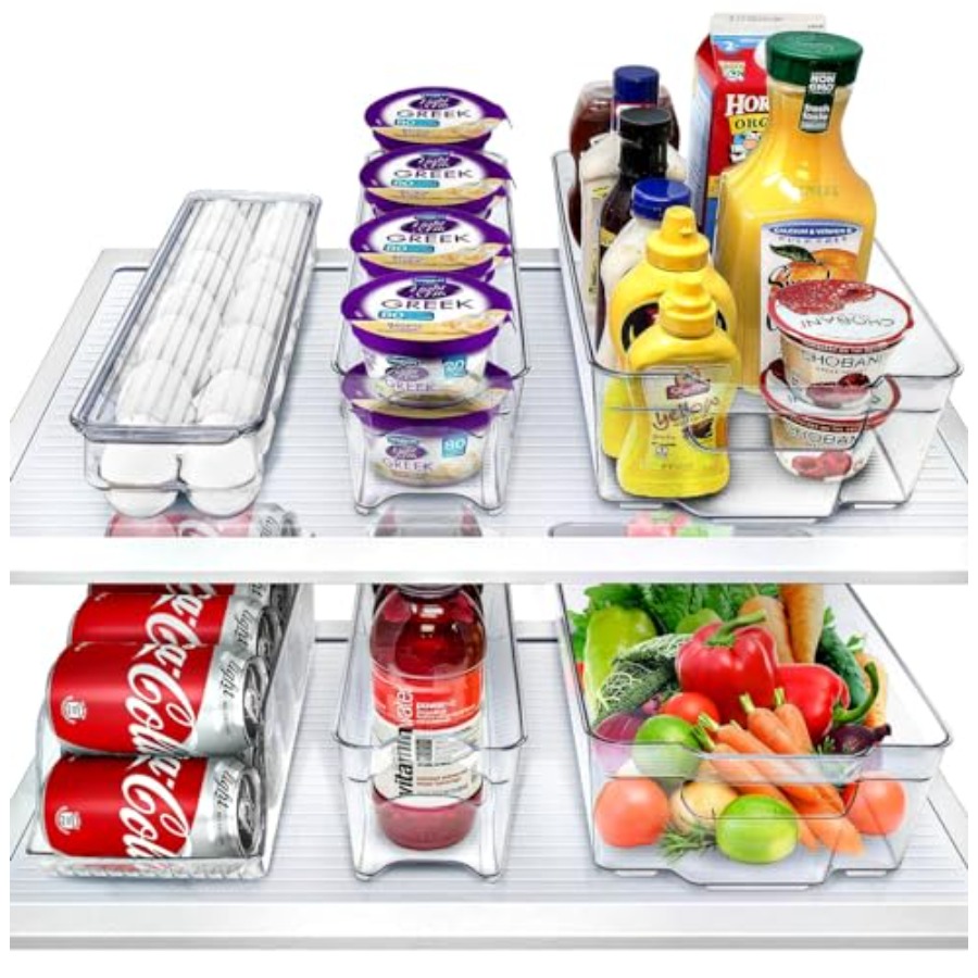 Food Storage Drawer Organizer - Fridge Bins and Freezer Bins Refrigerator