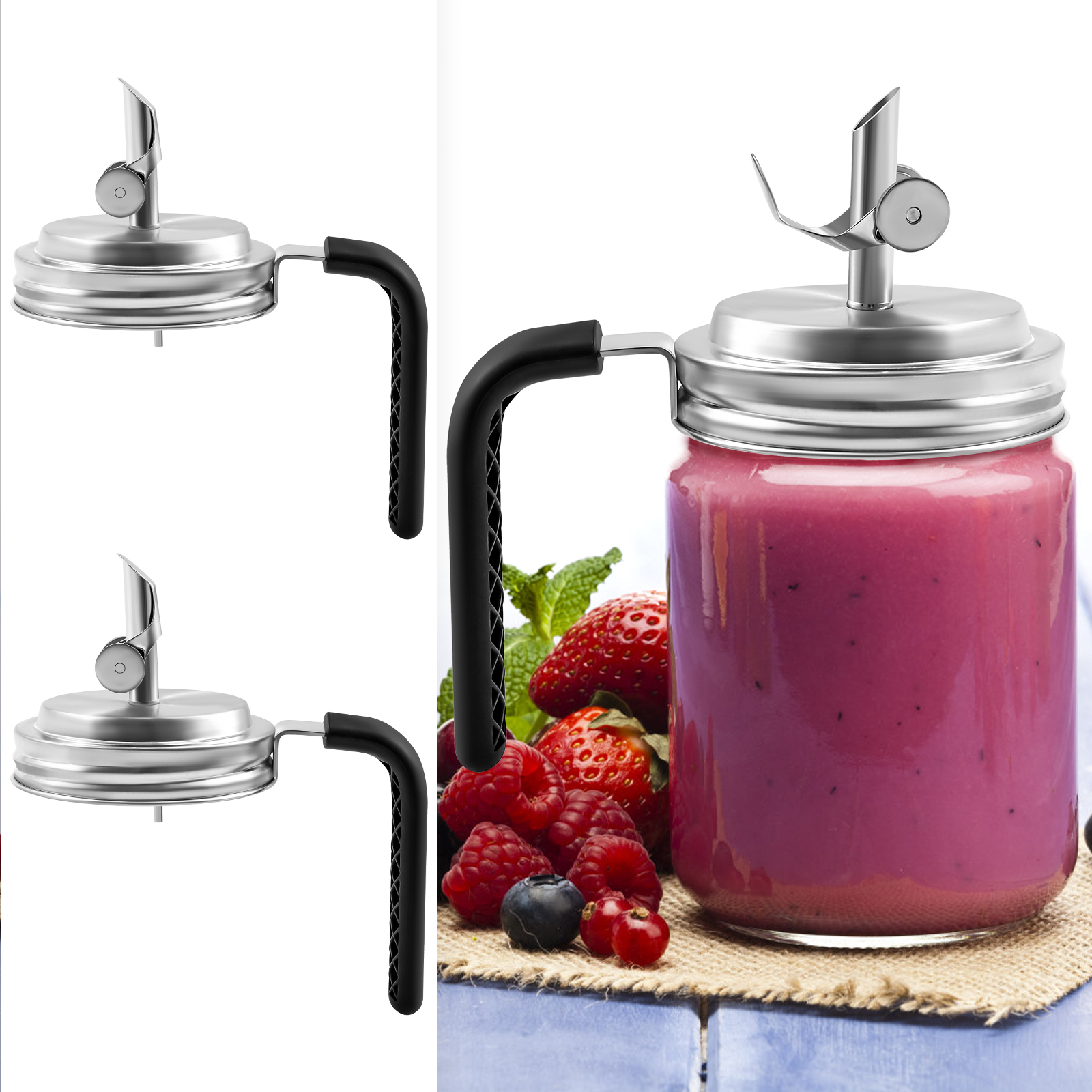 Mason Jar Wide Mouth - 2Pcs Mason Jar Pour Spout Lid
