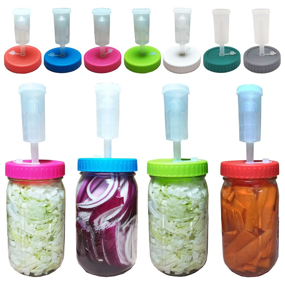 Mason Jar Wide Mouth - Waterless Premium Silicone Top for Wide