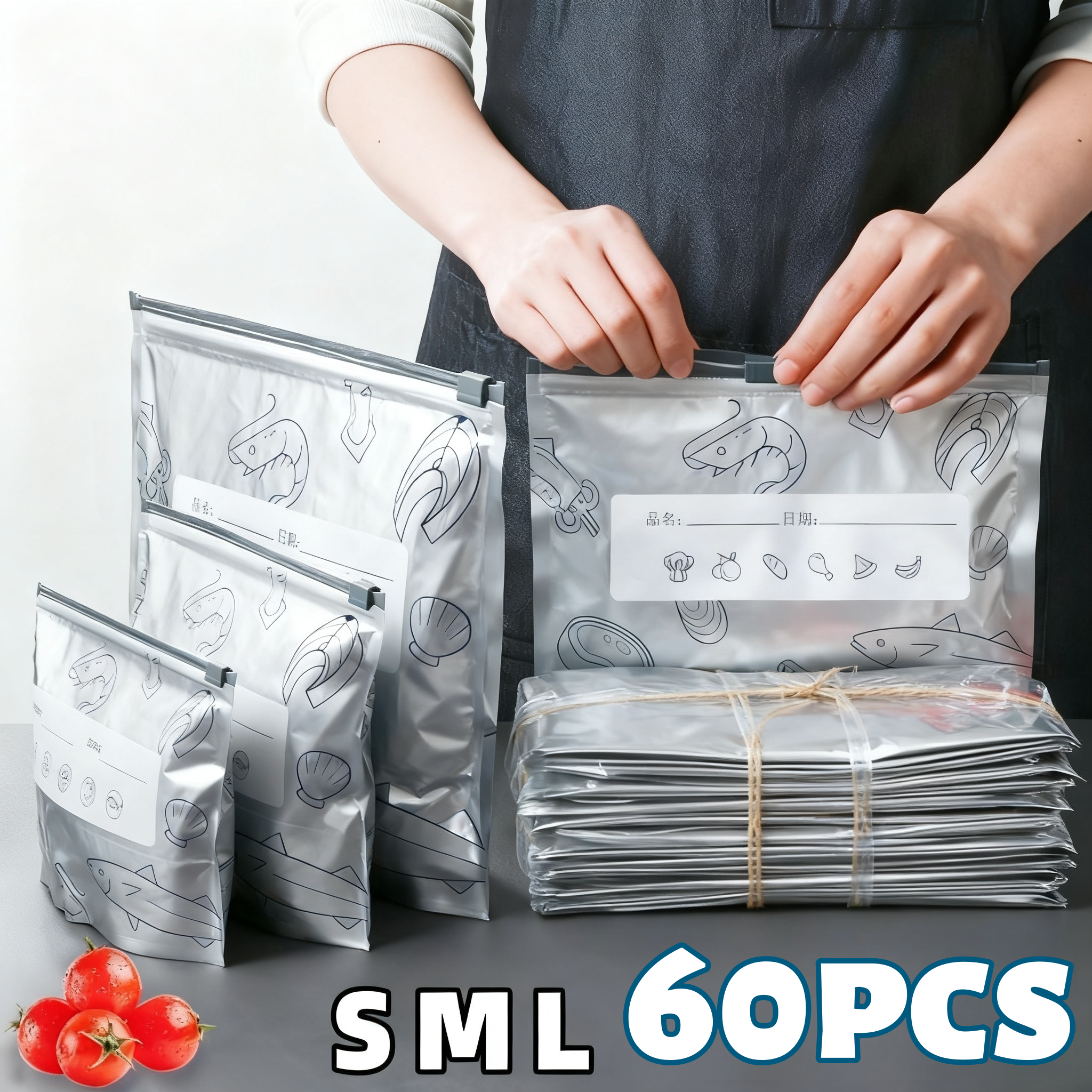 Food Storage Silicone Bags - 10/60pcs Aluminum Foil Storage Bags Freezer