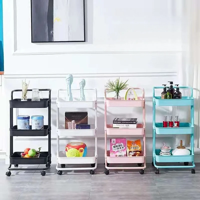 Food Storage With Wheels - Cosmetic Chariot Trolley Rolling Cart Mobile