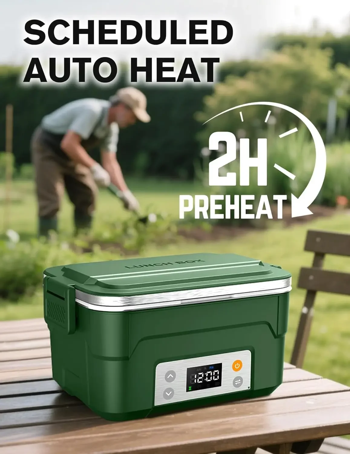 Portable Food Warmer - XL 6.3-Cup Cordless Electric Lunch Box