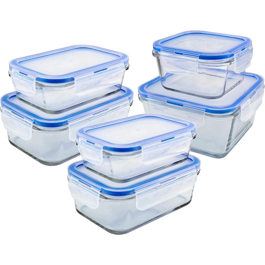 Glass Meal Prep Container - Glass Containers BPA-Free Locking Lids -