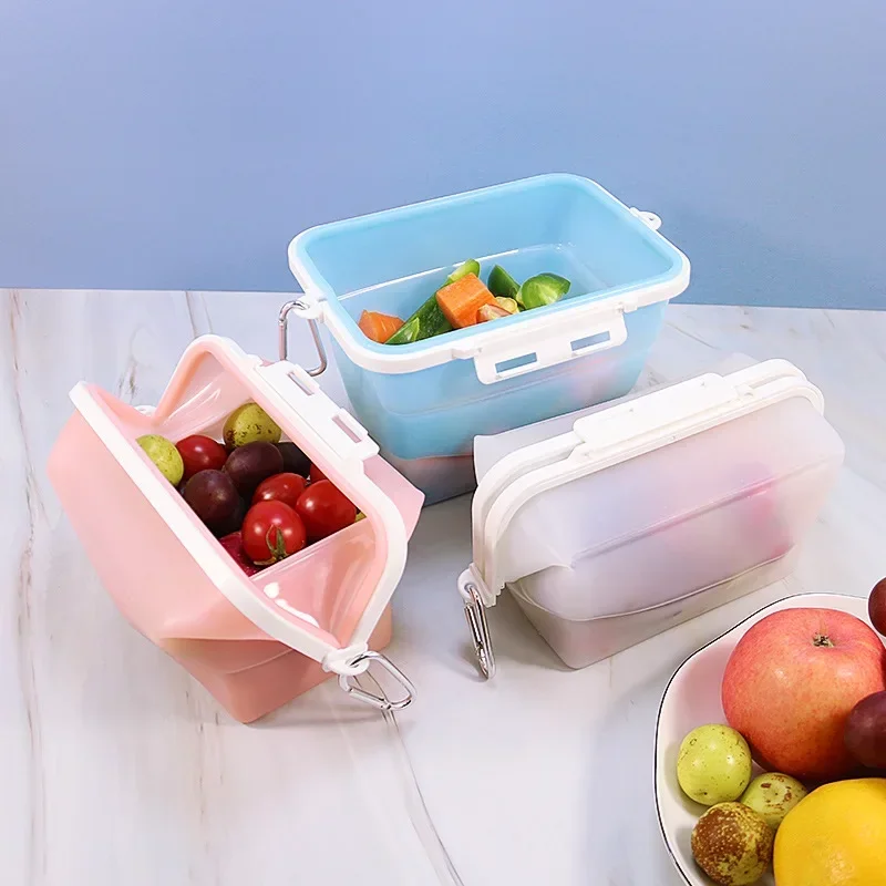 Food Storage Silicone Bags - Silicone Travel Premium Reusable Food Storage