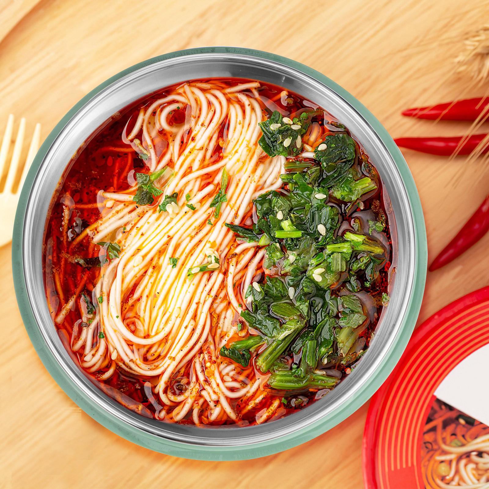 Stainless Lunch Box - Stainless Steel Ramen Bowl Large Capacity