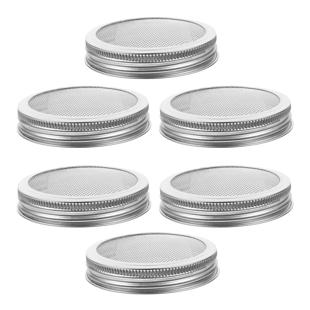 Mason Jar Wide Mouth - 6Pcs Stainless Steel Sprouting Lids for