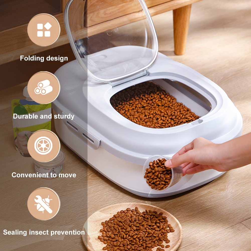 Food Storage With Wheels - Collapsible Dry Cat Food Box 20-30LB
