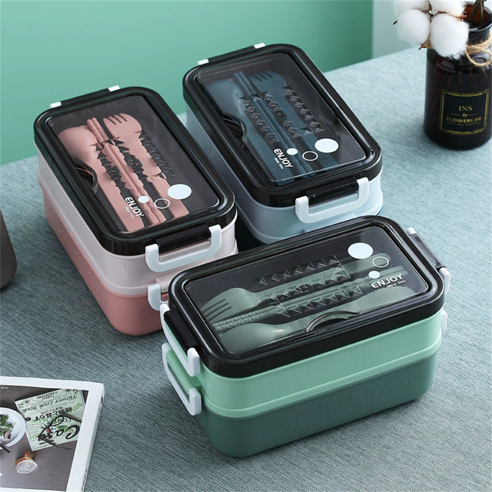 Food Storage Drawer Organizer - Double-layer Lunch Box 1pc Portable Compartment