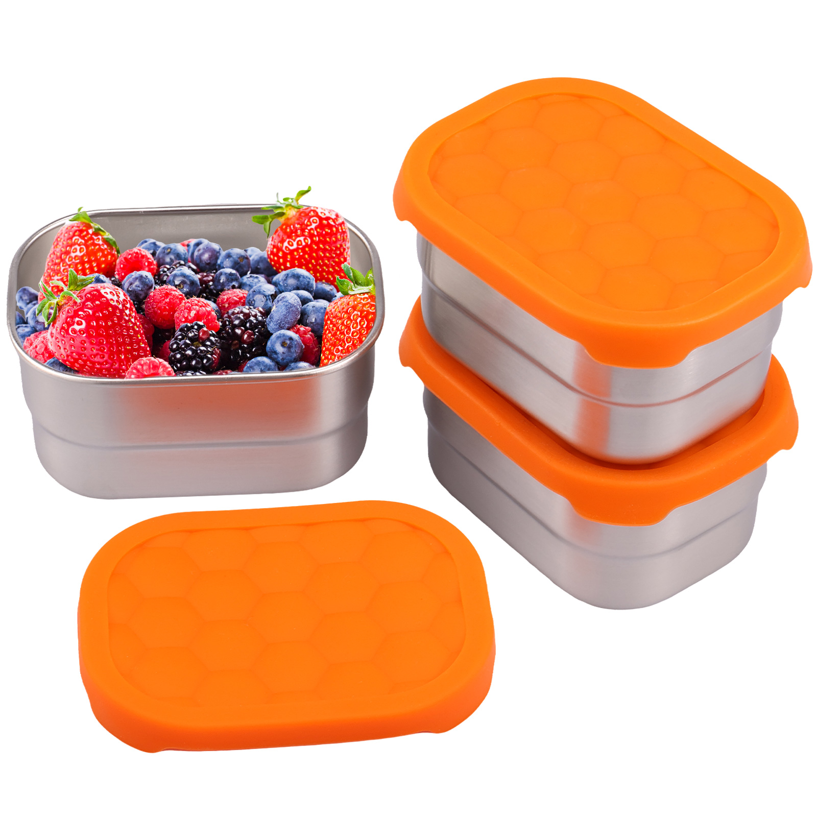 Stainless Lunch Box - 3Pcs Portable 304 Stainless Steel Lunch