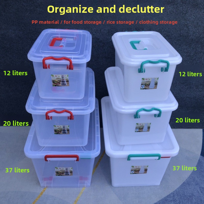 Thickened Plastic Storage Box  - مراجعة Food Storage With Wheels وسعره