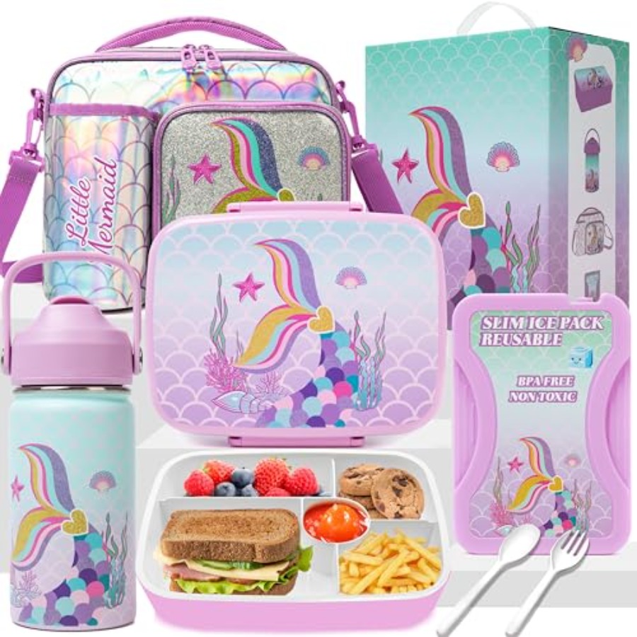 Mermaid Bento Box for Lunch Bo - مراجعة Stainless Lunch Box وسعره