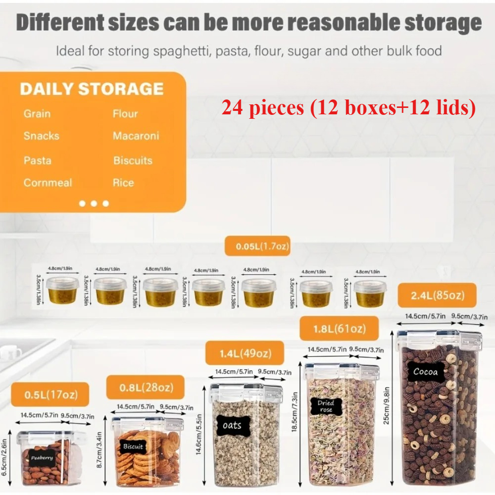 24Pcs Food Storage Containers  - مراجعة Food Storage Quart وسعره