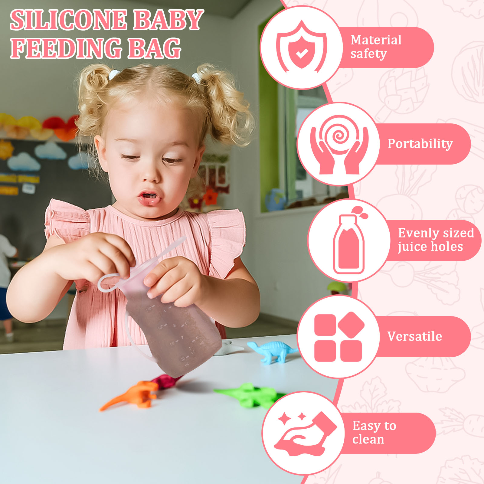 2Pcs Baby Food Pouch Milk Stor - مراجعة Food Storage Silicone Bags وسعره