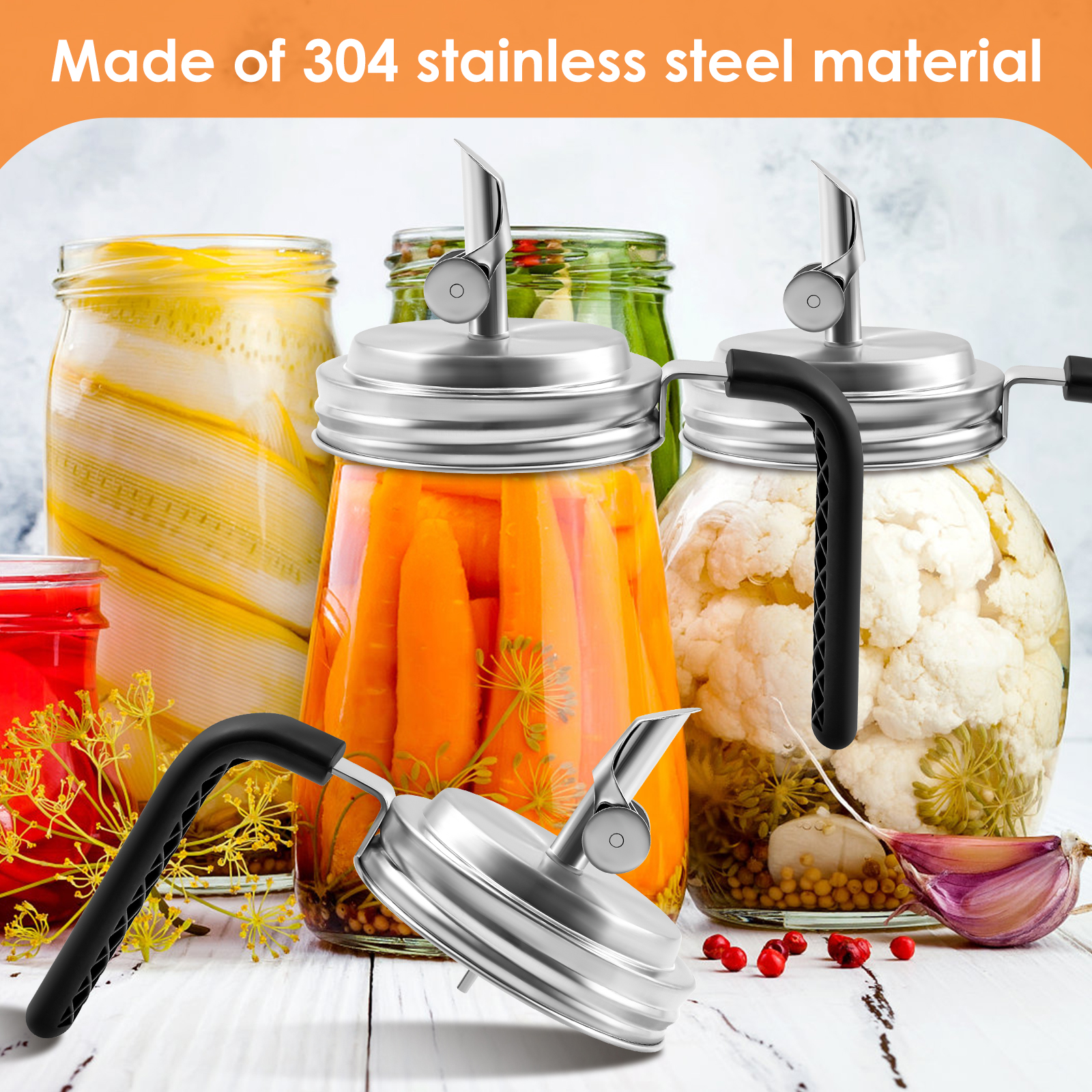 2Pcs Mason Jar Pour Spout Lid  - مراجعة Mason Jar Wide Mouth وسعره