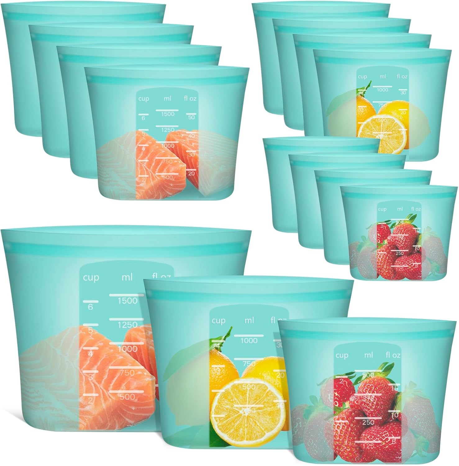 Reusable Food Bags, 12 Pack 10 - مراجعة Food Storage Silicone Bags وسعره