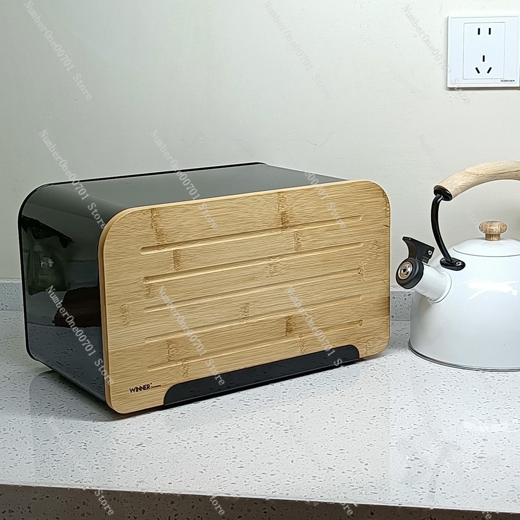 Kitchen Bread Box with Bamboo  - مراجعة Food Storage Box Stainless Steel وسعره