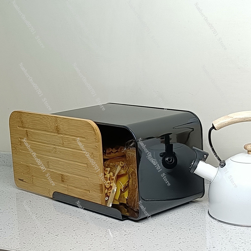 Kitchen Bread Box with Bamboo  - مراجعة Food Storage Box Stainless Steel وسعره