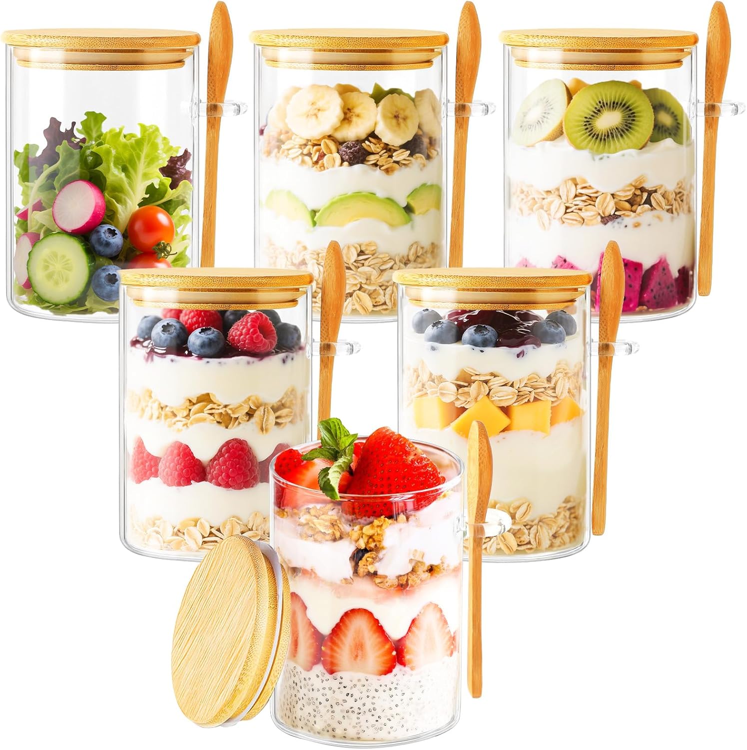 6 Pack Overnight Oats Containe - مراجعة Glass Meal Prep Container وسعره