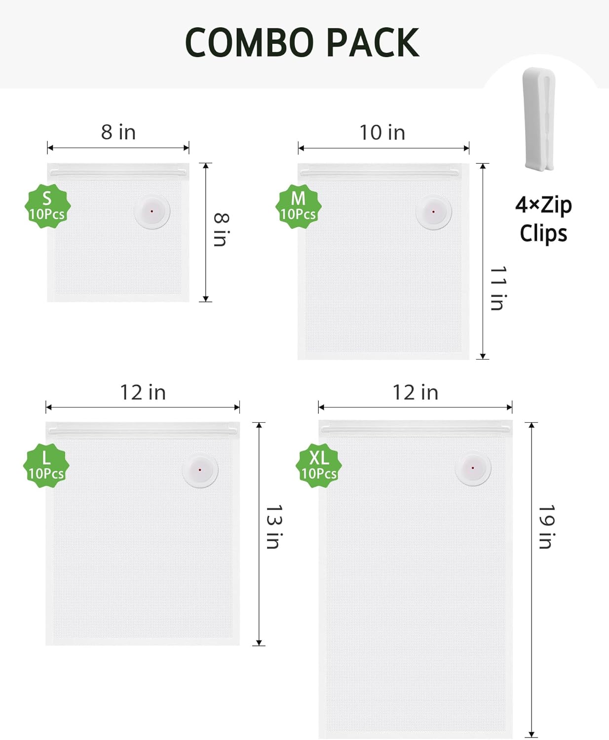40 Pcs Vacuum Sealer Bags Reus - مراجعة Food Storage Zipper وسعره