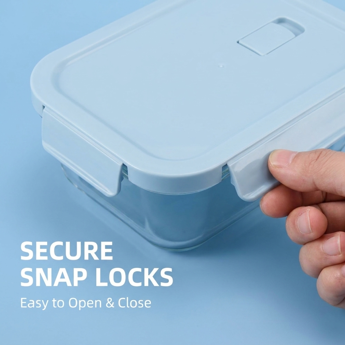 Shallow Blue Glass Bento Box–H - مراجعة Glass Meal Prep Container وسعره