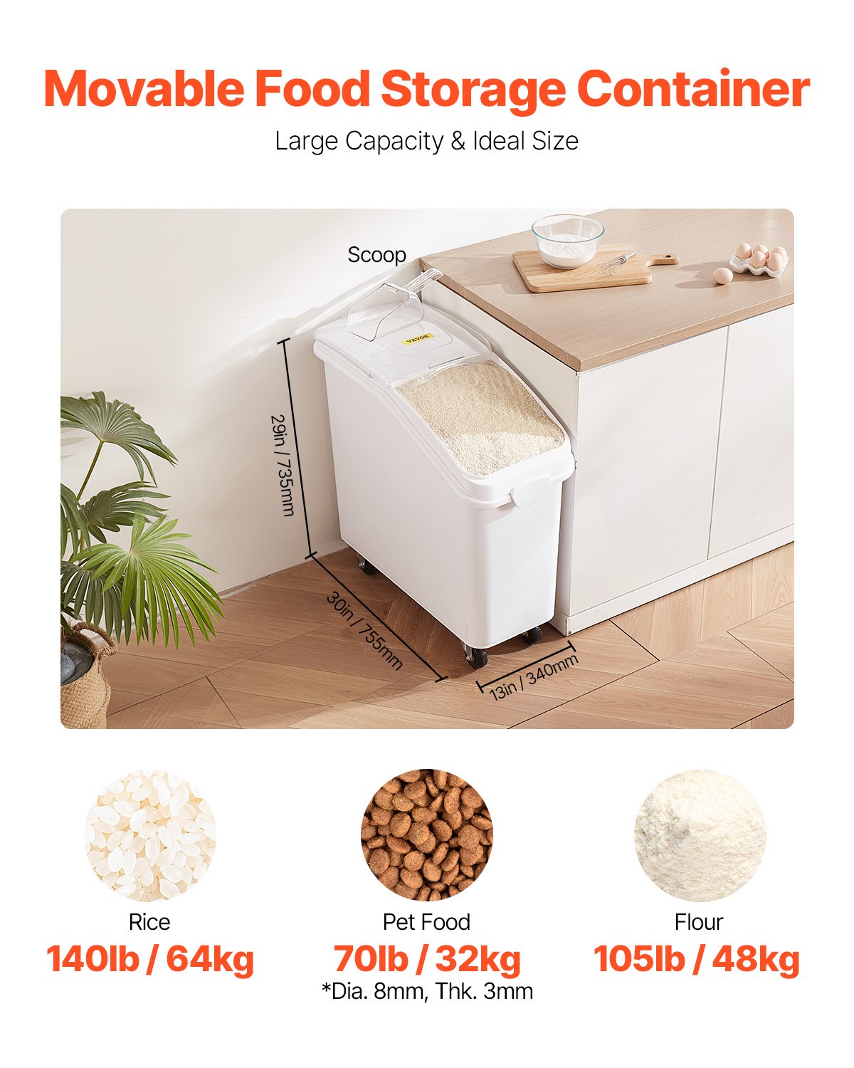 Food Ingredient Bin 21Gallon/8 - مراجعة Food Storage With Wheels وسعره