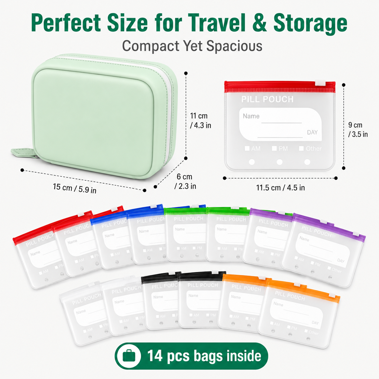 Travel Pill Organizer with 14  - مراجعة Food Storage Silicone Bags وسعره