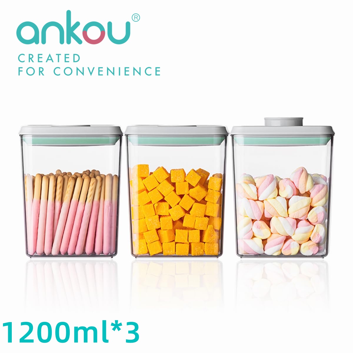 Ankou 3Pcs 1.2L Pop Airtight F - مراجعة Food Storage Drawer Organizer وسعره