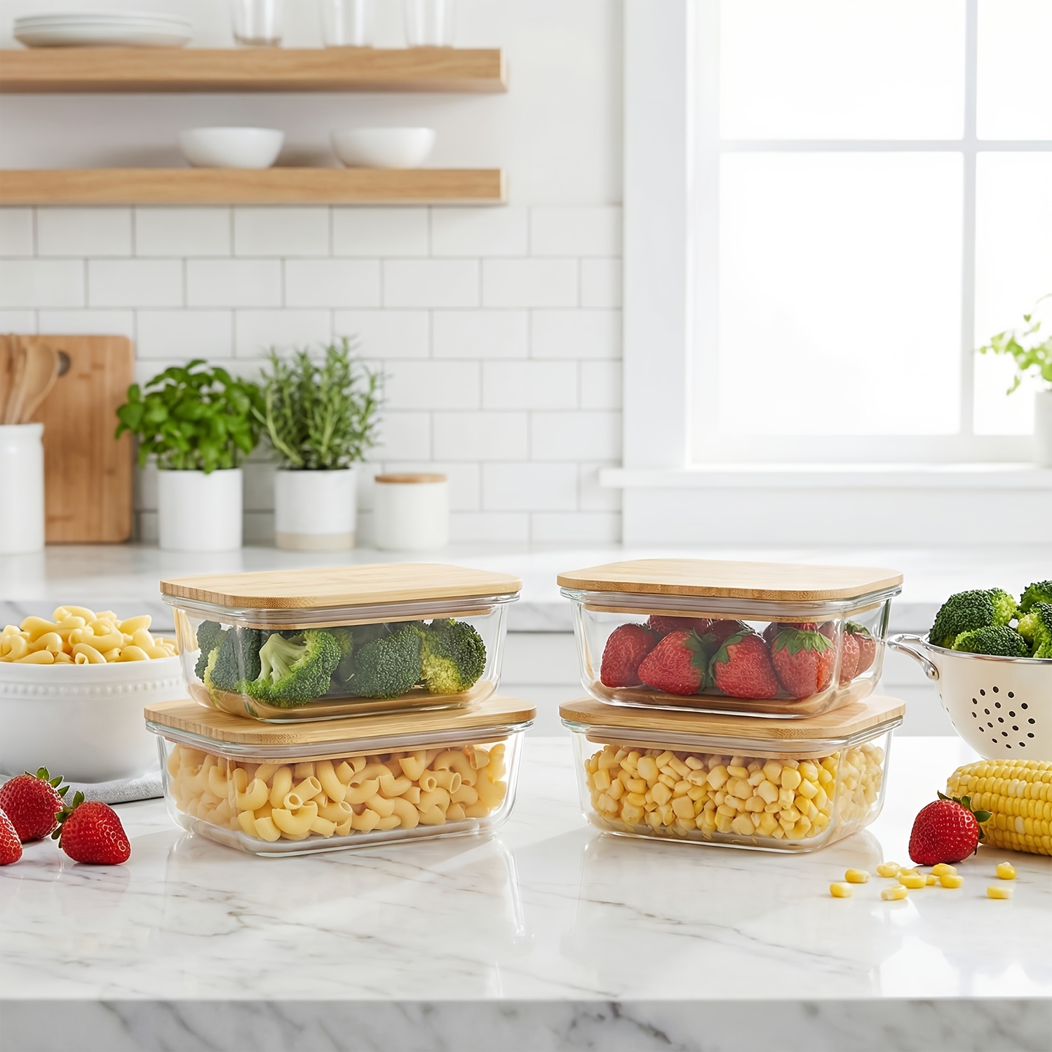 8pcs(4pcs Containers And 4pcs  - مراجعة Food Storage Lunch Box وسعره