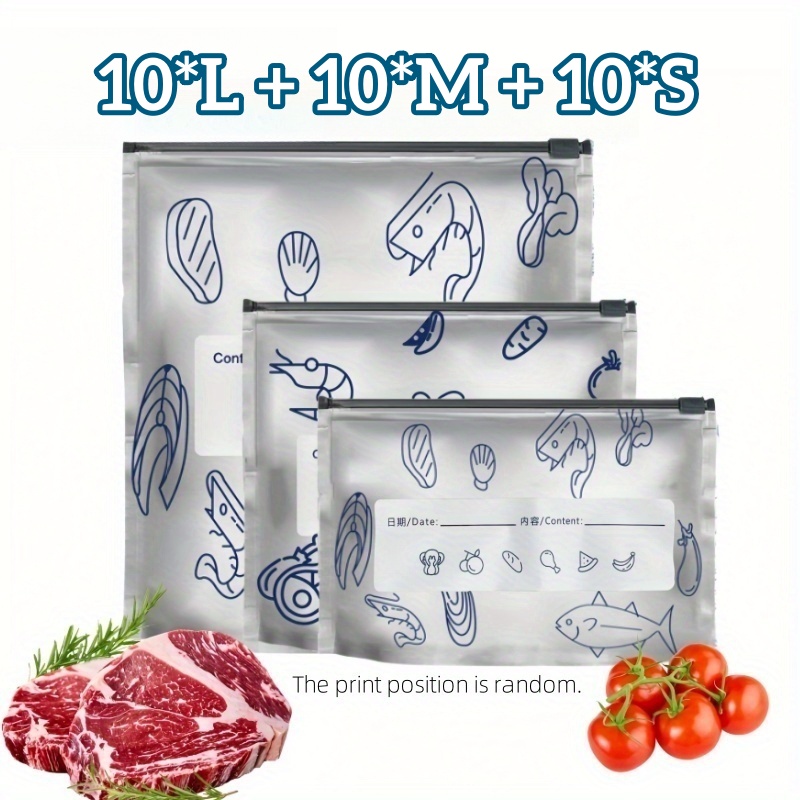 10/60pcs Aluminum Foil Storage - مراجعة Food Storage Silicone Bags وسعره