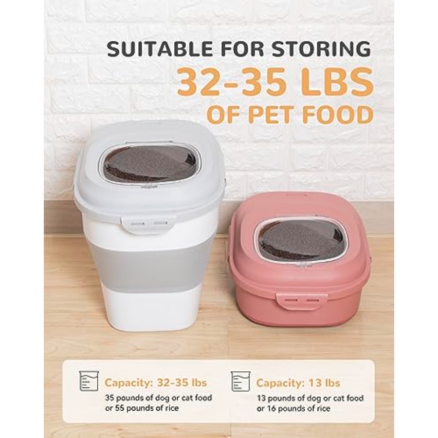 30-35 Lbs Dog Food Storage Con - مراجعة Food Storage With Wheels وسعره