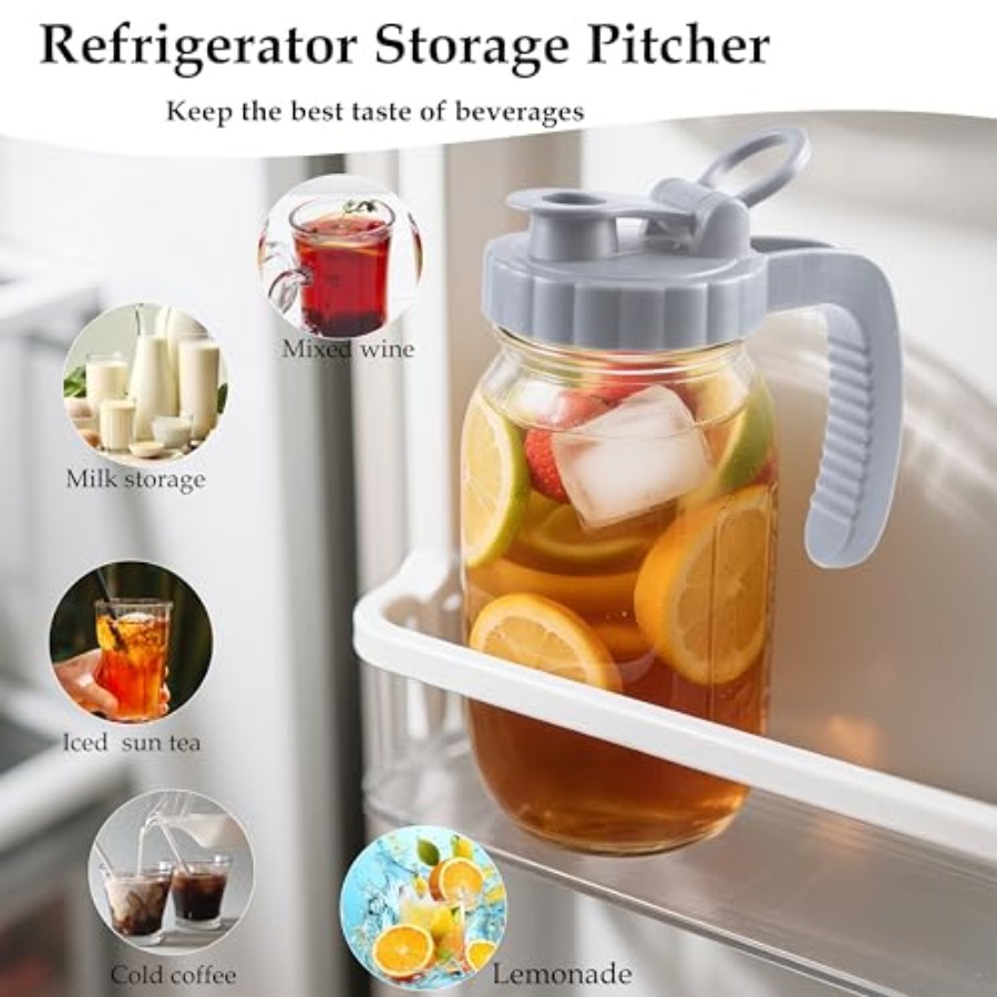 Glass Mason Jar Pitchers With  - مراجعة Mason Jar Wide Mouth وسعره