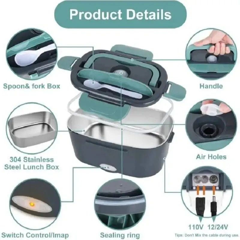 1.5L Portable Electric Lunch B - مراجعة Portable Food Warmer وسعره