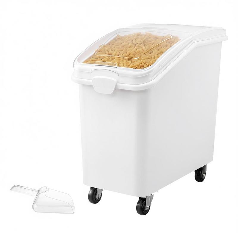 Rice Storage Container, 27Gall - مراجعة Food Storage With Wheels وسعره