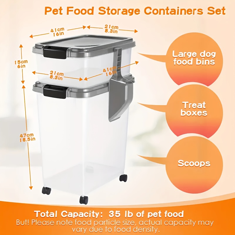 Airtight Pet Food Container fo - مراجعة Food Storage With Wheels وسعره