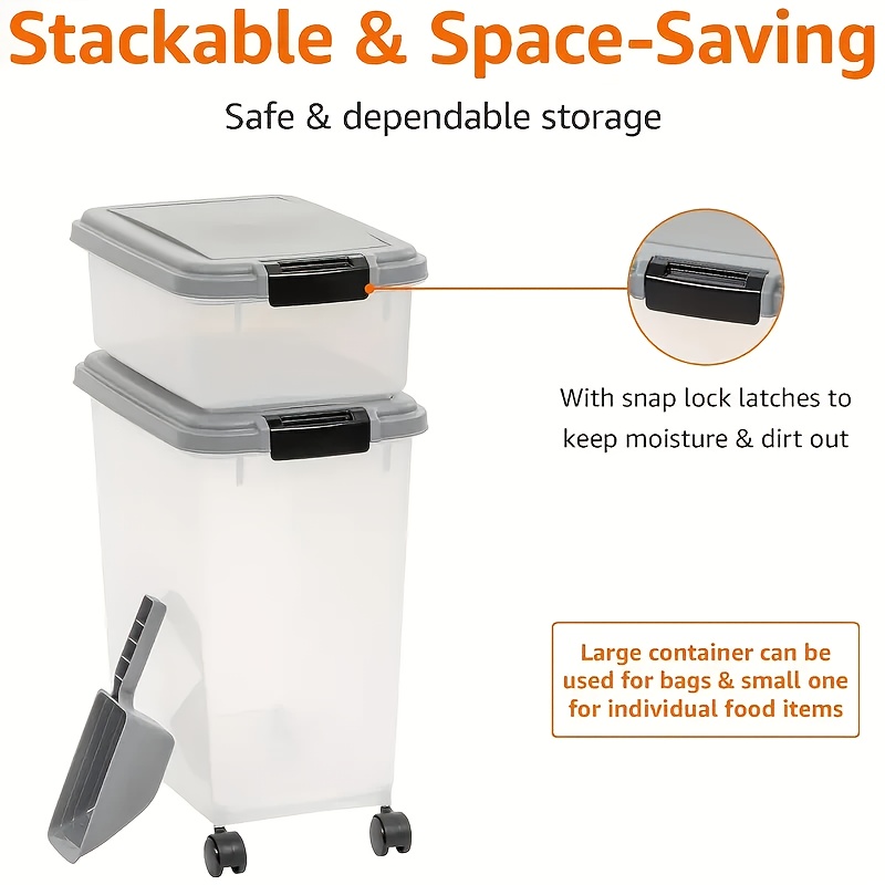Airtight Pet Food Container fo - مراجعة Food Storage With Wheels وسعره