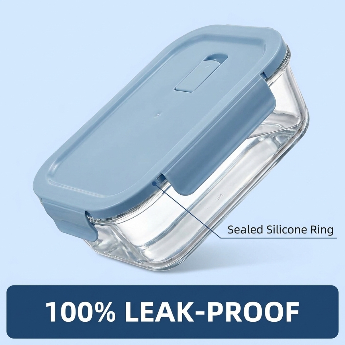 Sky Blue Glass Food Storage Co - مراجعة Glass Meal Prep Container وسعره
