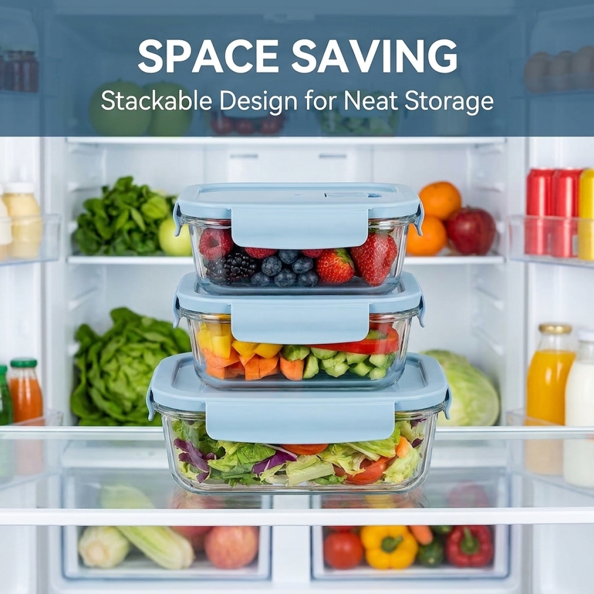 Sky Blue Glass Food Storage Co - مراجعة Glass Meal Prep Container وسعره