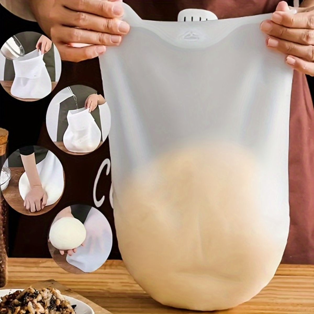 1Pc Reusable Silicone Dough Mi - مراجعة Food Storage Silicone Bags وسعره