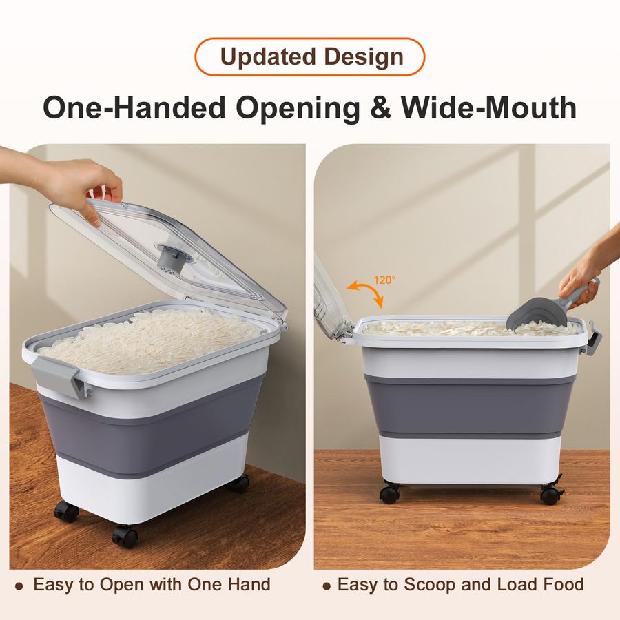 Storage Container, Collapsible - مراجعة Food Storage With Wheels وسعره