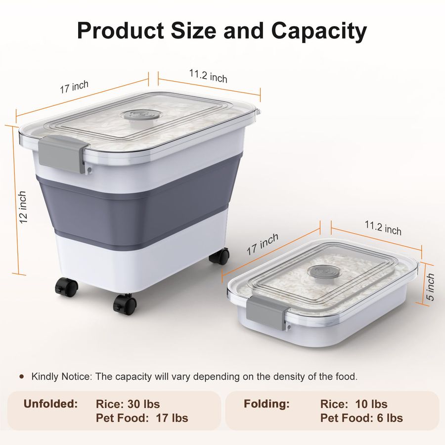Storage Container, Collapsible - مراجعة Food Storage With Wheels وسعره