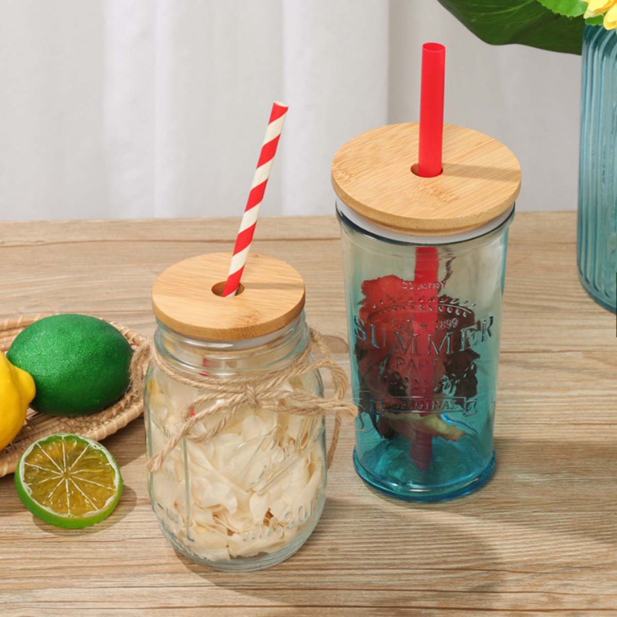 62/68/70/86mm Reusable Bamboo  - مراجعة Mason Jar Wide Mouth وسعره
