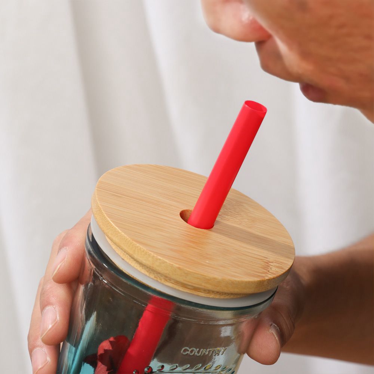 62/68/70/86mm Reusable Bamboo  - مراجعة Mason Jar Wide Mouth وسعره