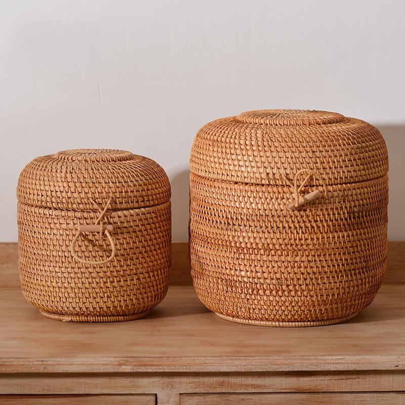 Handwoven Rattan Tea Storage B - مراجعة Food Storage Quart وسعره