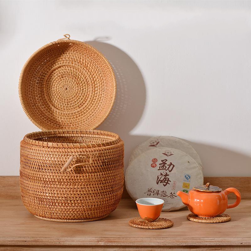 Handwoven Rattan Tea Storage B - مراجعة Food Storage Quart وسعره