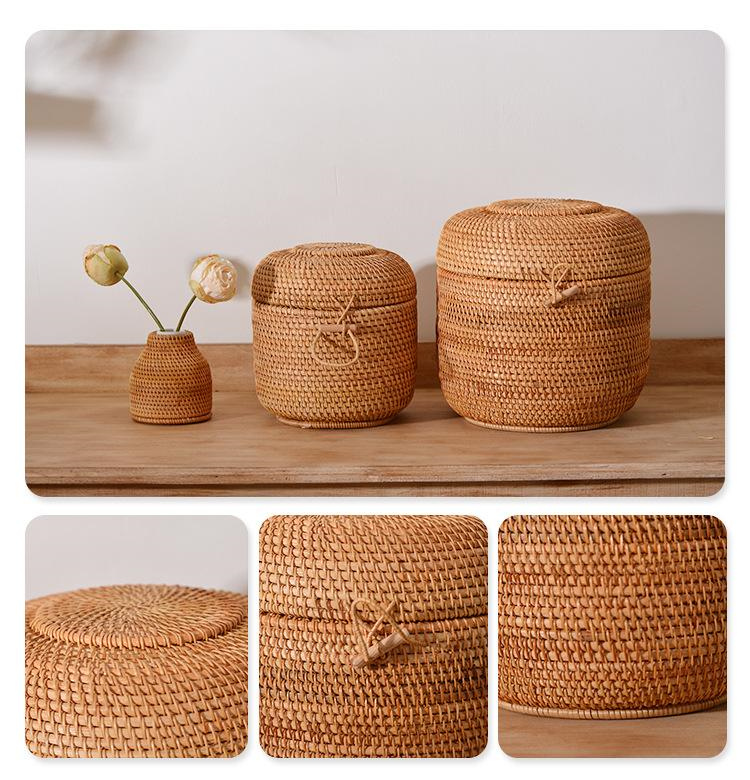 Handwoven Rattan Tea Storage B - مراجعة Food Storage Quart وسعره