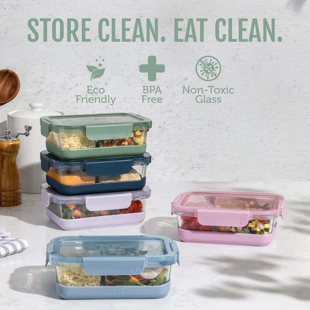 Refresh 3.4 Cup Divided Meal P - مراجعة Glass Meal Prep Container وسعره