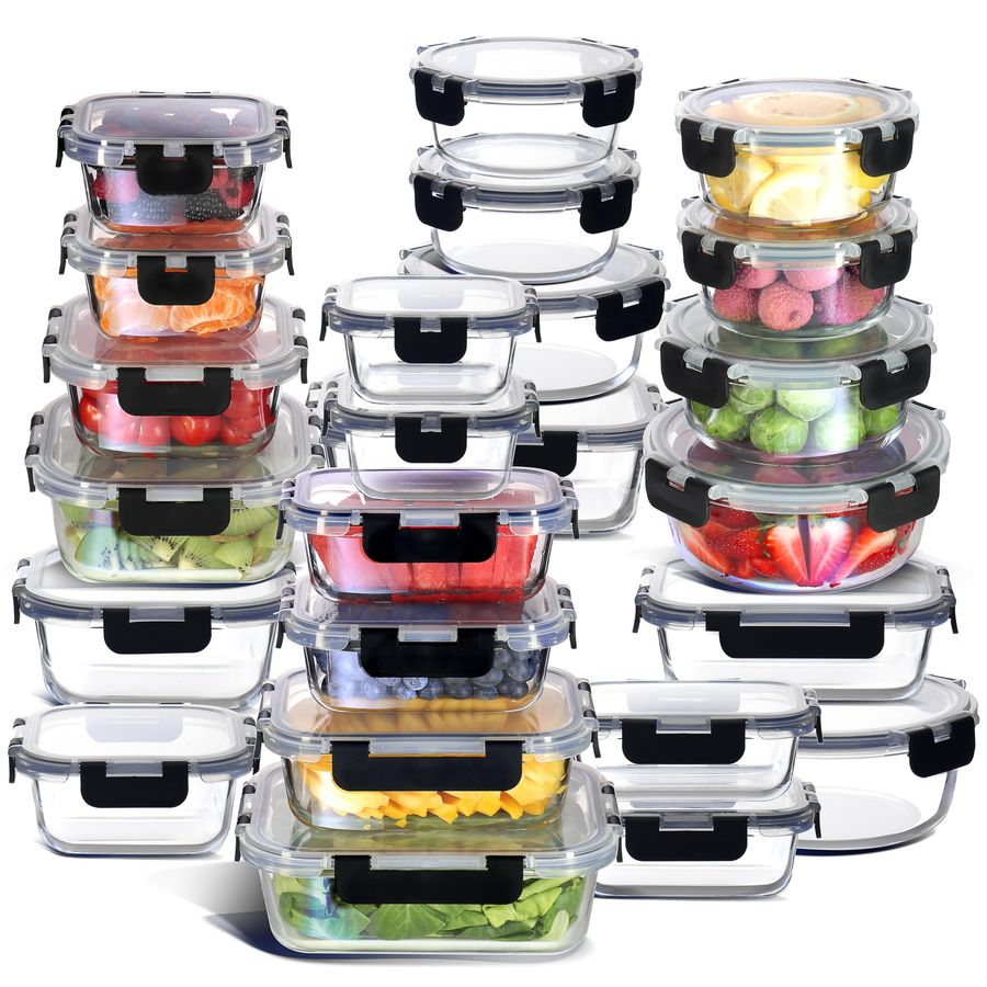 48pc Glass Storage Containers  - مراجعة Glass Meal Prep Container وسعره