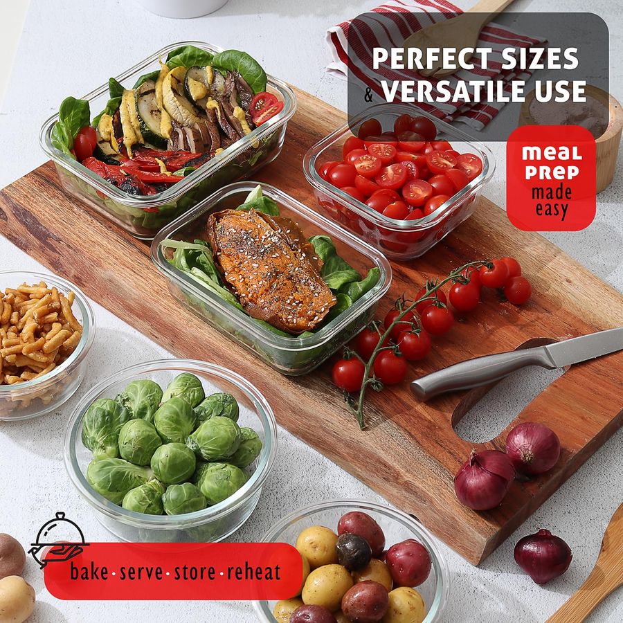 48pc Glass Storage Containers  - مراجعة Glass Meal Prep Container وسعره