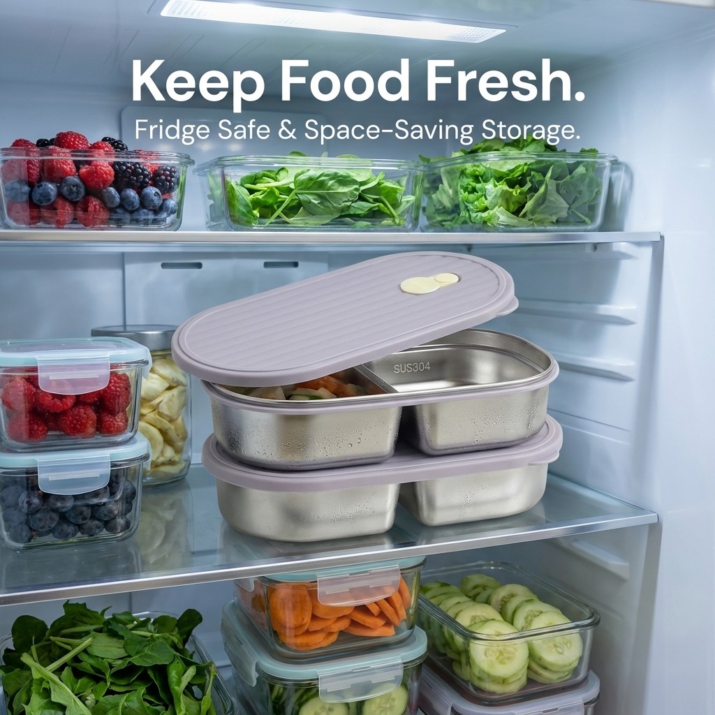 1/2PCS 304 Stainless Steel Ben - مراجعة Food Storage Drawer Organizer وسعره