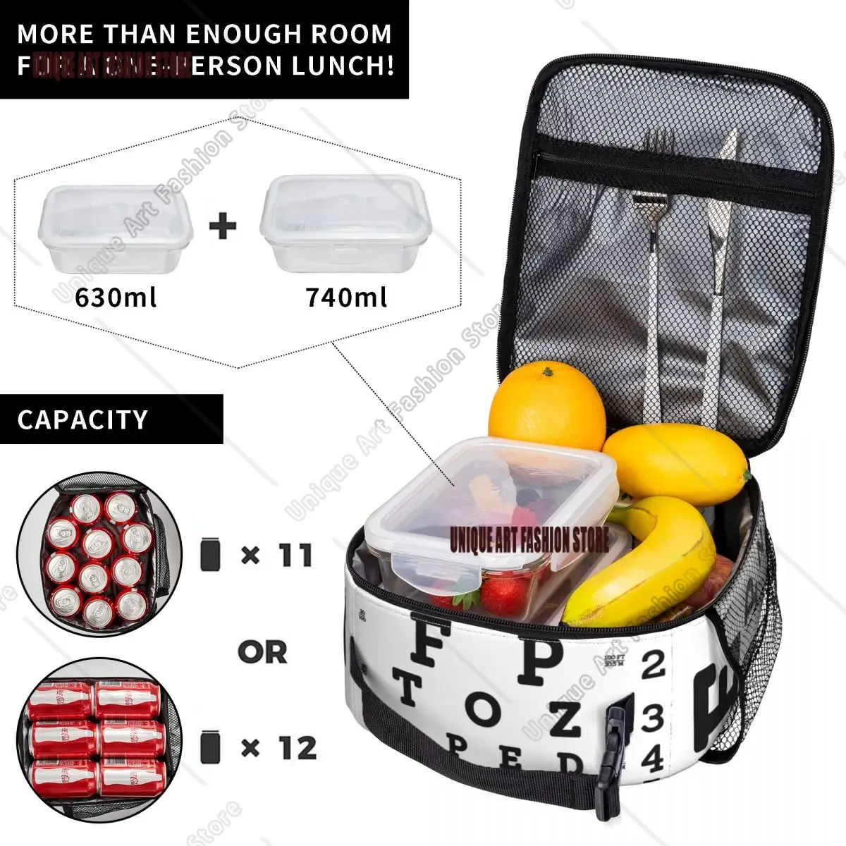 Snellen Eye Chart Insulated Lu - مراجعة Food Storage Chart وسعره